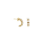 Quiet Icon-Mini Pearl J Hoops-Earrings-14k Gold Vermeil, White Pearl-Blue Ruby Jewellery-Vancouver Canada