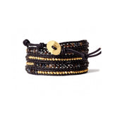 Chan Luu-Mix 5 Wrap Bracelet-Bracelets-18k Gold Vermeil-Blue Ruby Jewellery-Vancouver Canada