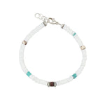 Finley & Wilder-Mix Stone Shell Bracelet-Bracelets-Oxidized Silver, Shell Beads-Blue Ruby Jewellery-Vancouver Canada