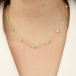 Gem Jar-Mixed Station Stone Necklace-Necklaces-14k Gold Filled, Green Opal-Blue Ruby Jewellery-Vancouver Canada