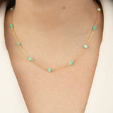 Gem Jar-Mixed Station Stone Necklace-Necklaces-14k Gold Filled, Green Opal-Blue Ruby Jewellery-Vancouver Canada