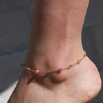 Gem Jar-Mixed Stone Station Anklet-Anklets-14k Gold Filled, Multi-Blue Ruby Jewellery-Vancouver Canada