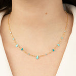 Gem Jar-Mixed Teardrop Stone Satellite Necklace-Necklaces-14k Gold Filled-Blue Ruby Jewellery-Vancouver Canada