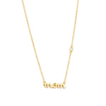 Quiet Icon-Mom Cursive CZ Necklace-Necklaces-14k Gold Vermeil, Cubic Zirconia-Blue Ruby Jewellery-Vancouver Canada