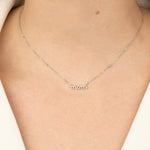 Quiet Icon-Mom Cursive CZ Necklace-Necklaces-Sterling Silver, Cubic Zirconia-Blue Ruby Jewellery-Vancouver Canada