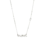 Quiet Icon-Mom Cursive CZ Necklace-Necklaces-Sterling Silver, Cubic Zirconia-Blue Ruby Jewellery-Vancouver Canada