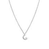 Tashi-Moon + CZ Necklace-Necklaces-Sterling Silver, Cubic Zirconia-Blue Ruby Jewellery-Vancouver Canada