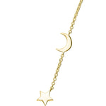 Tashi-Moon + Star Bracelet-Bracelets-14k Gold Vermeil-Moon & Star-Blue Ruby Jewellery-Vancouver Canada