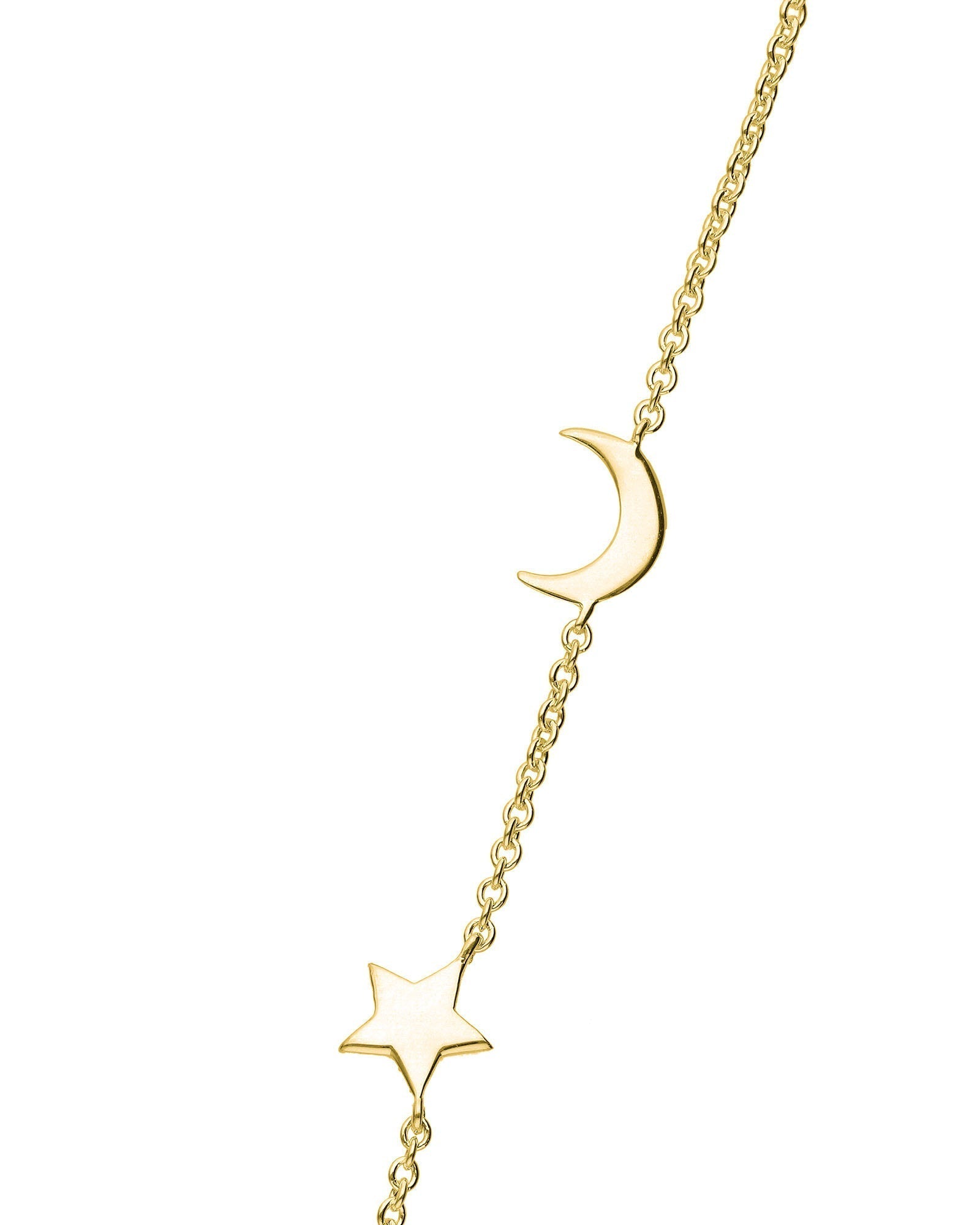 Tashi-Moon + Star Bracelet-Bracelets-14k Gold Vermeil-Moon & Star-Blue Ruby Jewellery-Vancouver Canada