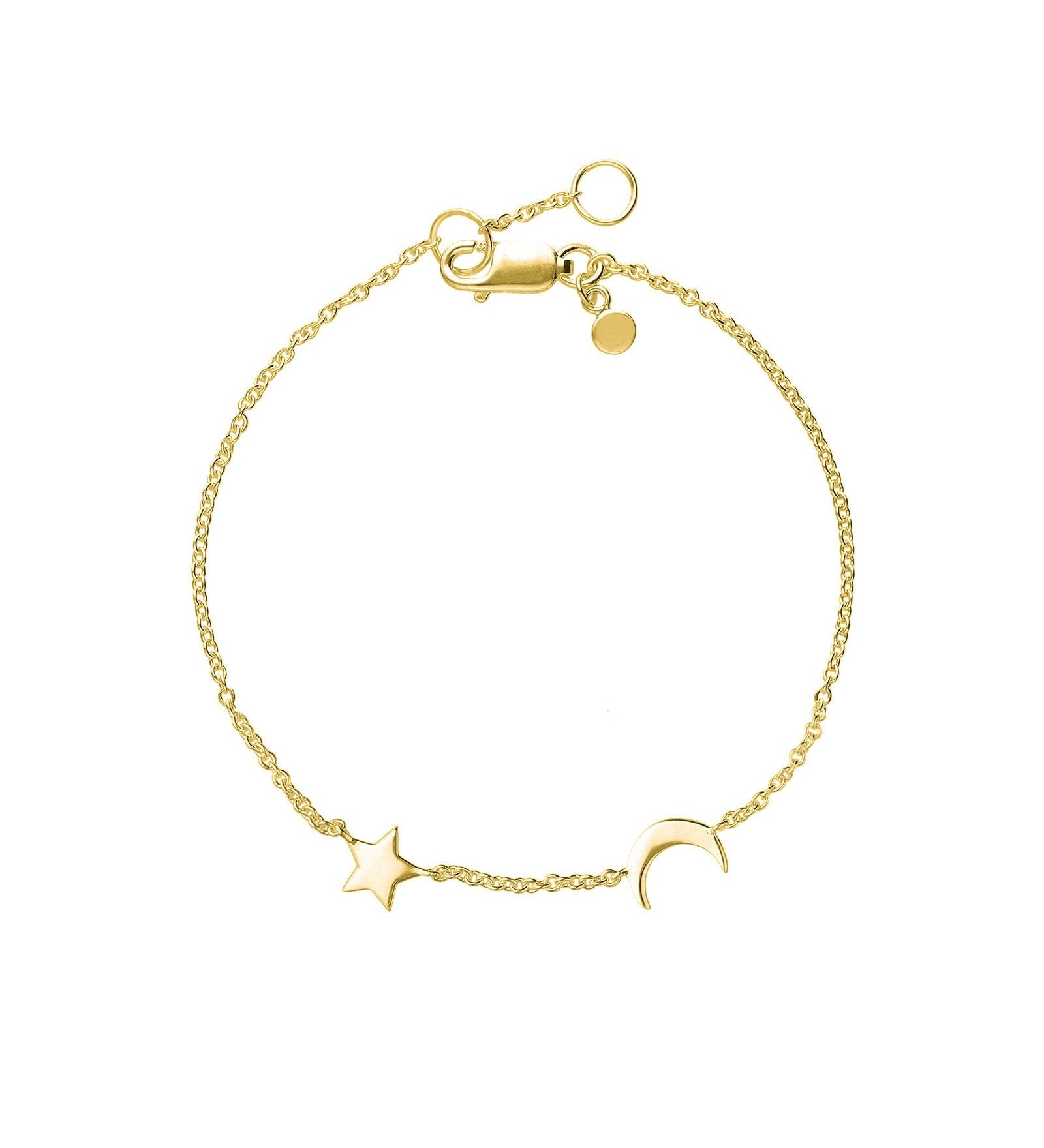 Tashi-Moon + Star Bracelet-Bracelets-14k Gold Vermeil-Moon & Star-Blue Ruby Jewellery-Vancouver Canada