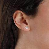 Tashi-Moon + Star Pavé Studs-Earrings-Sterling Silver, Cubic Zirconia-Moon & Star-Blue Ruby Jewellery-Vancouver Canada