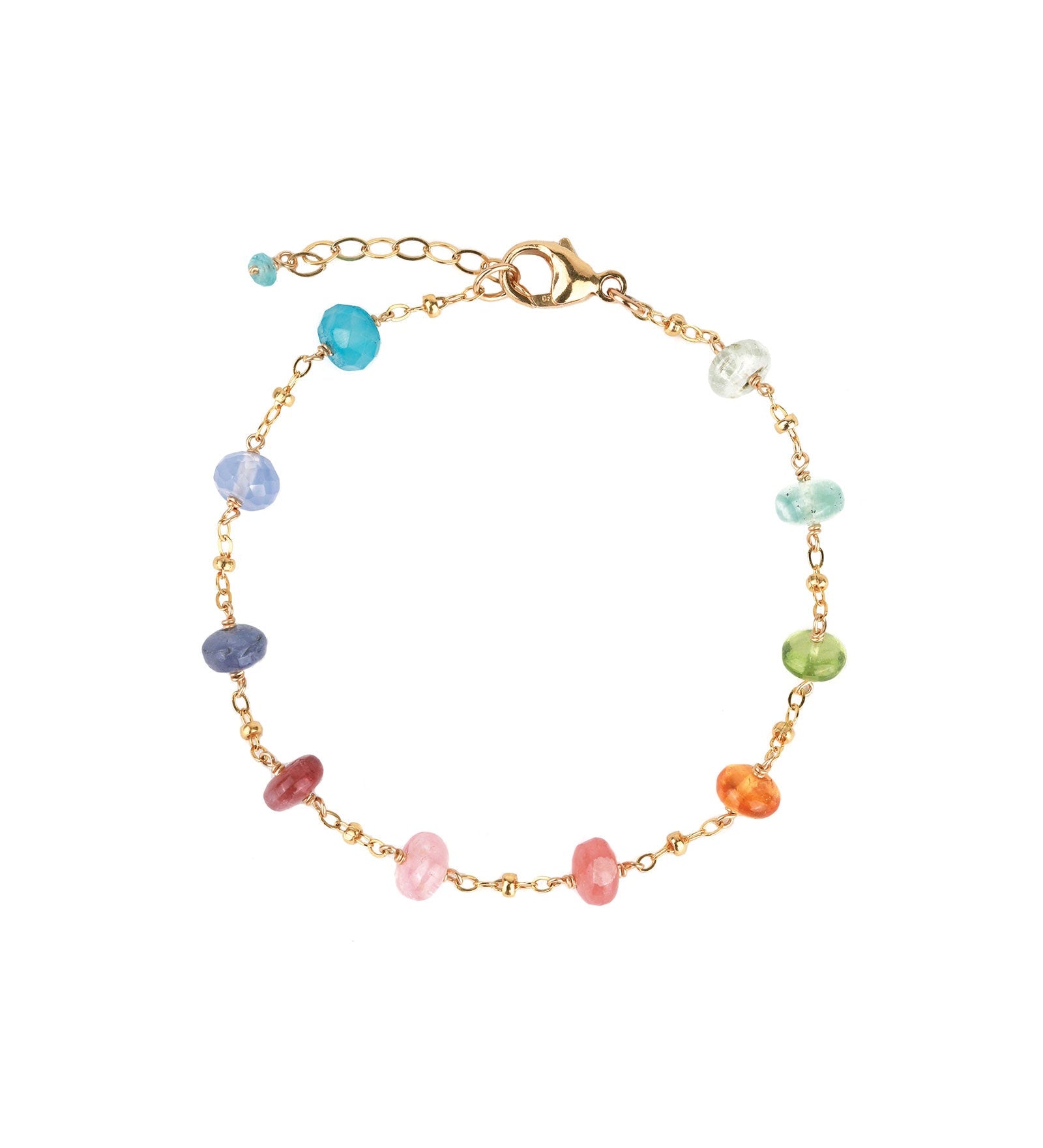 Gem Jar-Multi Gemstone Satellite Chain Bracelet-Bracelets-14k Gold Filled, Multi-Blue Ruby Jewellery-Vancouver Canada