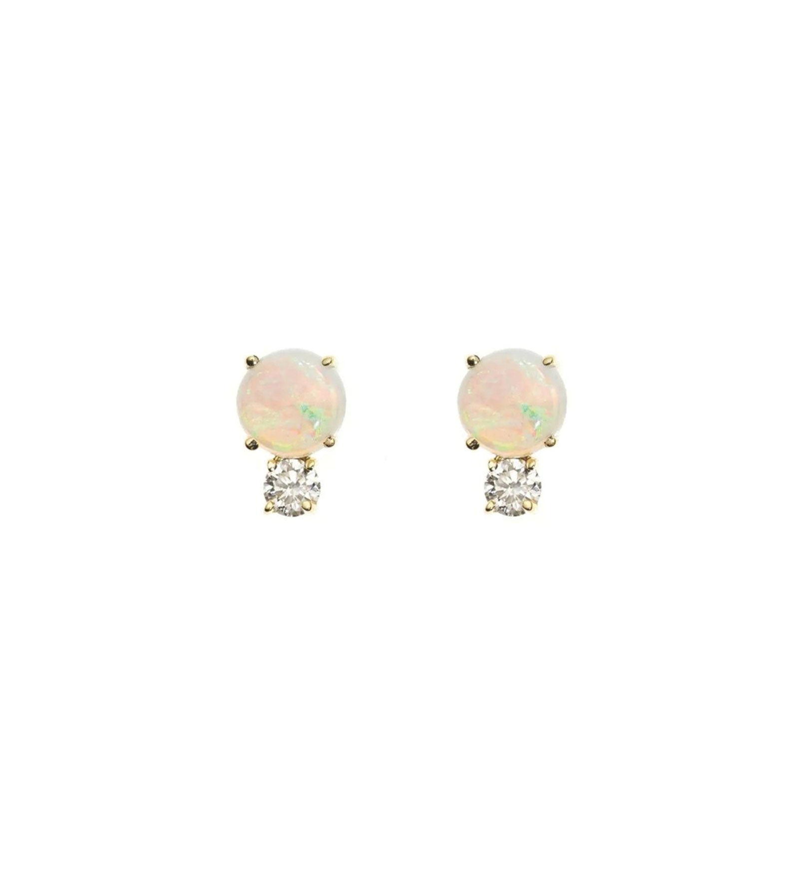 Quiet Icon-Opal CZ Drop Studs-Earrings-14k Gold Vermeil, Cubic Zirconia-Blue Ruby Jewellery-Vancouver Canada