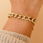 Zoe Chicco-Open Link Curb Chain Bracelet I XXL-Bracelets-14k Yellow Gold-Blue Ruby Jewellery-Vancouver Canada