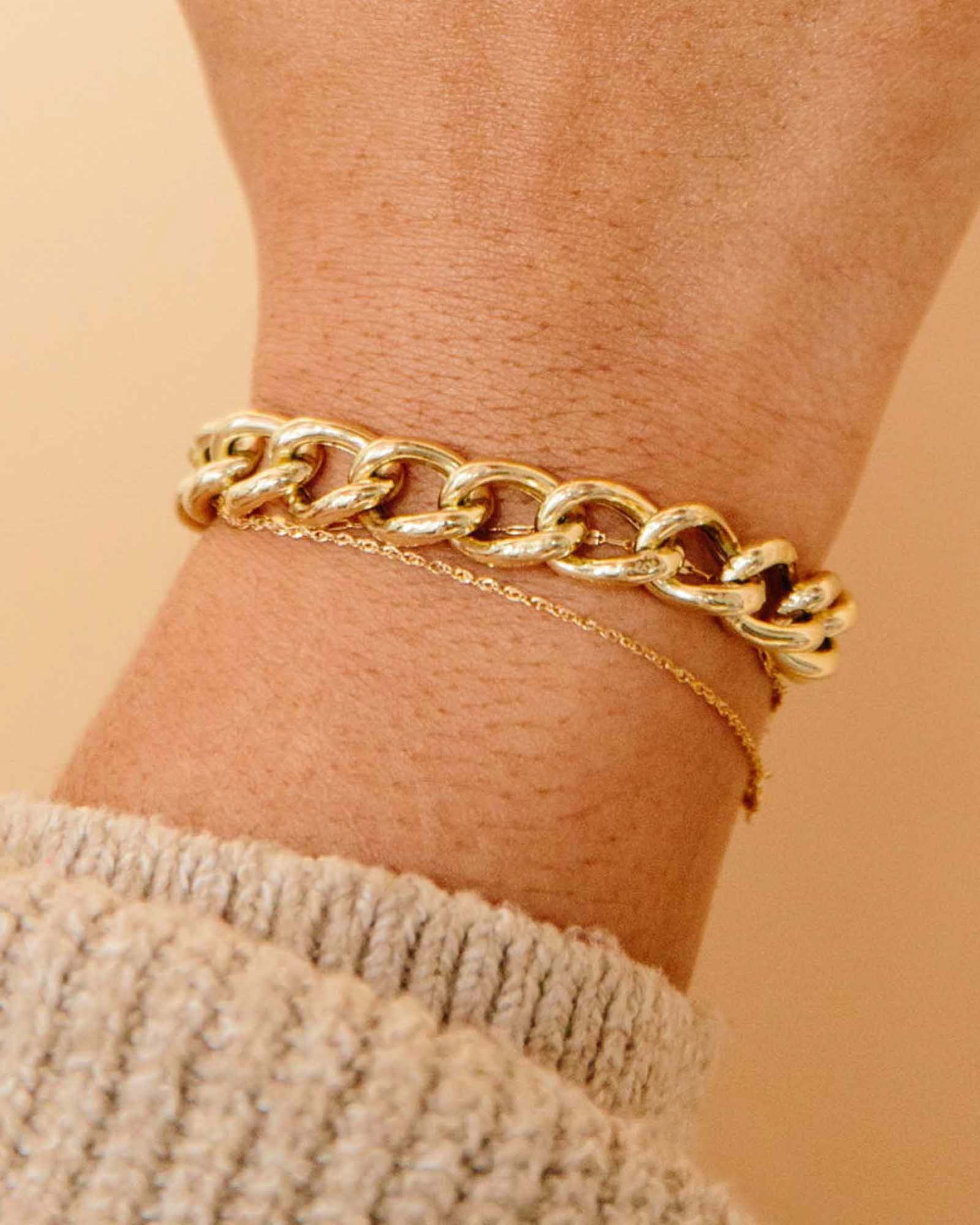 Zoe Chicco-Open Link Curb Chain Bracelet I XXL-Bracelets-14k Yellow Gold-Blue Ruby Jewellery-Vancouver Canada