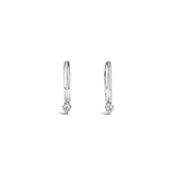 Oval Dia Drop Huggies-Earrings-Goldhive-14k White Gold-Blue Ruby Jewellery-Vancouver-Canada