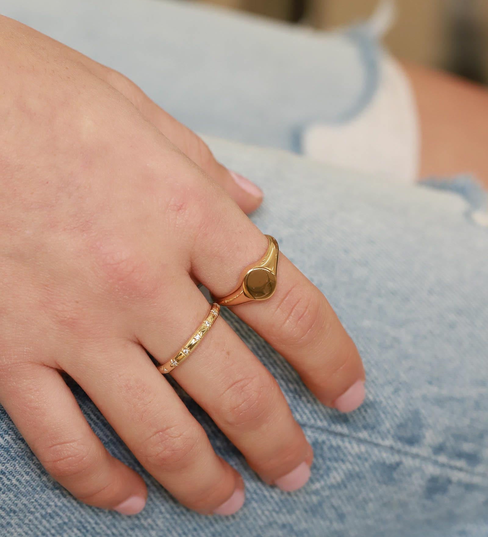 Tashi-Oval Signet Ring-Rings-Blue Ruby Jewellery-Vancouver Canada