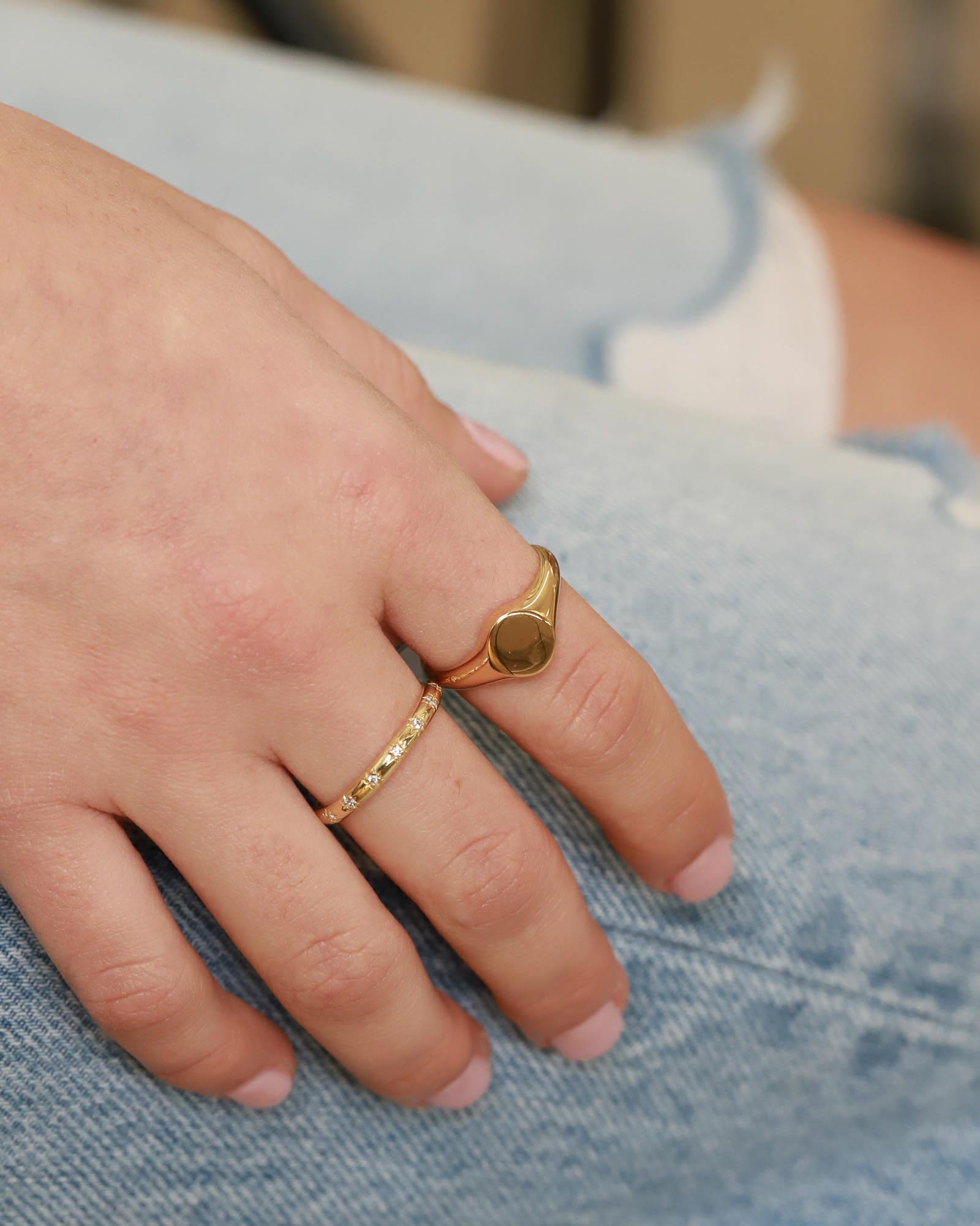 Tashi-Oval Signet Ring-Rings-Blue Ruby Jewellery-Vancouver Canada