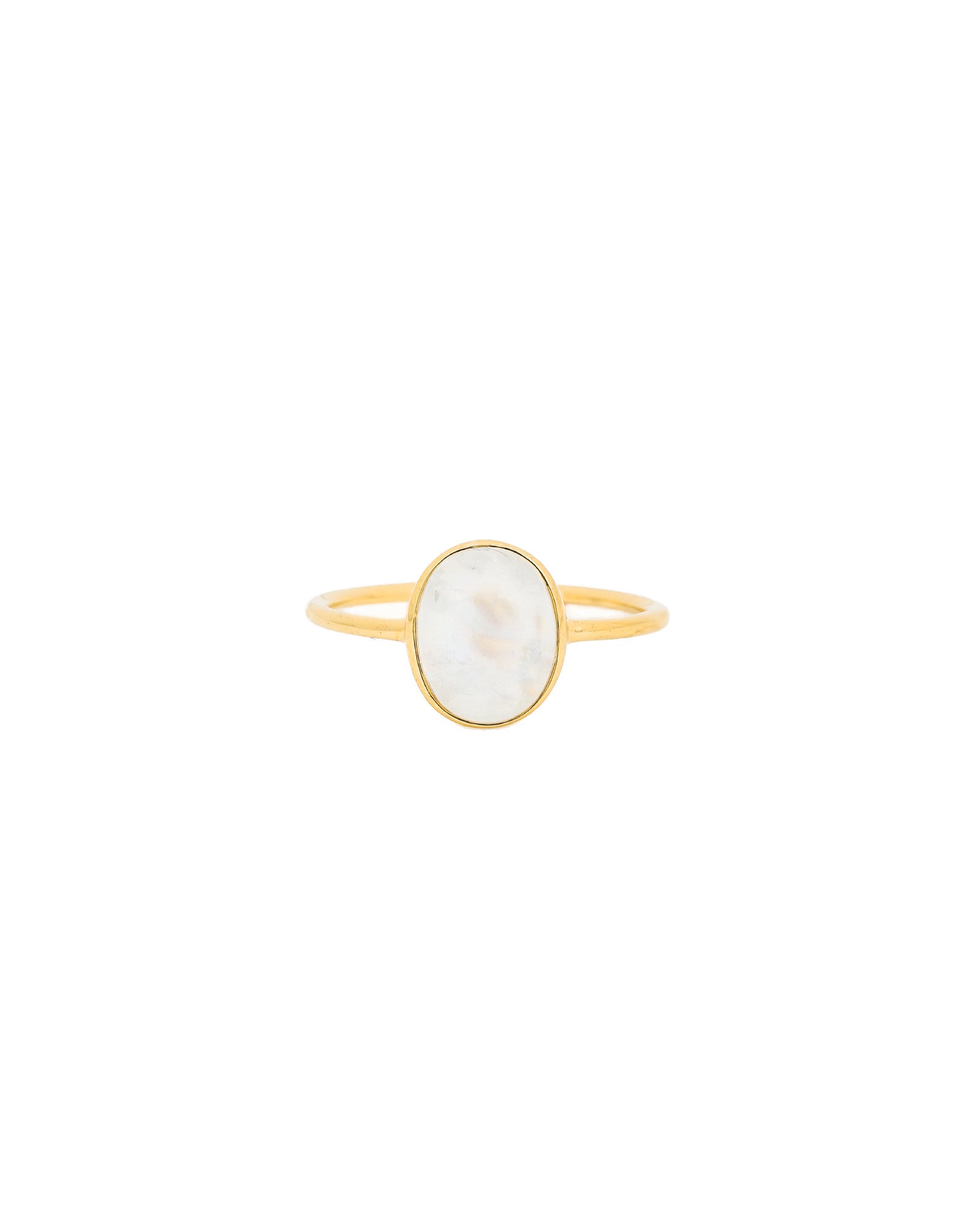 Tashi-Oval Stone Ring-Rings-14k Gold Vermeil, Rainbow Moonstone-5-Blue Ruby Jewellery-Vancouver Canada