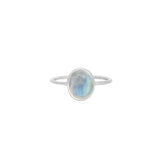 Tashi-Oval Stone Ring-Rings-Sterling Silver, Rainbow Moonstone-5-Blue Ruby Jewellery-Vancouver Canada