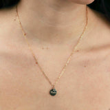 Cause We Care-Paperclip Mama Disc Necklace-Necklaces-14k Gold Filled, Blue Topaz-Blue Ruby Jewellery-Vancouver Canada