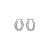 Luv AJ-Pave Baby Amalfi Hoops-Earrings-Sterling Silver Plated, Cubic Zirconia-Blue Ruby Jewellery-Vancouver Canada