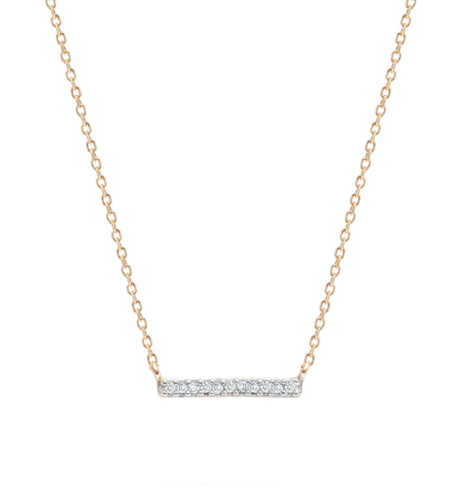 Adina Reyter-Pavé Bar Necklace-Necklaces-14k Yellow Gold, Diamond-Blue Ruby Jewellery-Vancouver Canada