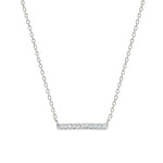 Adina Reyter-Pavé Bar Necklace-Necklaces-Sterling Silver, Diamond-Blue Ruby Jewellery-Vancouver Canada