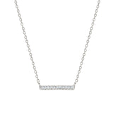 Adina Reyter-Pavé Bar Necklace-Necklaces-Sterling Silver, Diamond-Blue Ruby Jewellery-Vancouver Canada