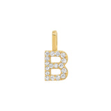 Tai Fine-Pavé Diamond Monogram Pendant-Necklaces-14k Yellow Gold, Diamond-B-Blue Ruby Jewellery-Vancouver Canada