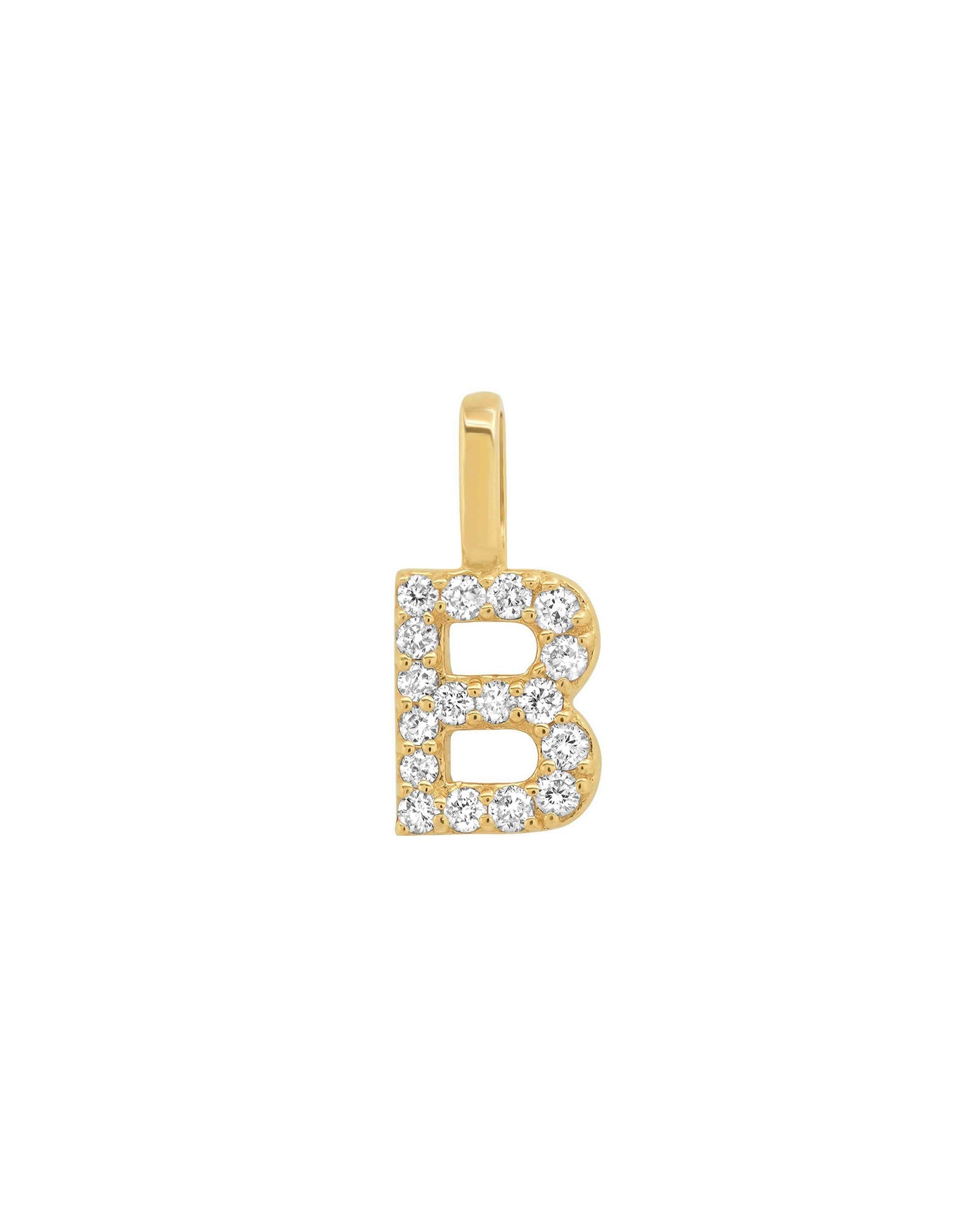 Tai Fine-Pavé Diamond Monogram Pendant-Necklaces-14k Yellow Gold, Diamond-B-Blue Ruby Jewellery-Vancouver Canada