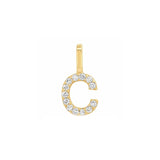 Tai Fine-Pavé Diamond Monogram Pendant-Necklaces-14k Yellow Gold, Diamond-C-Blue Ruby Jewellery-Vancouver Canada