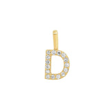 Tai Fine-Pavé Diamond Monogram Pendant-Necklaces-14k Yellow Gold, Diamond-D-Blue Ruby Jewellery-Vancouver Canada