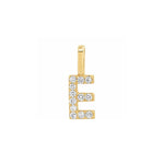 Tai Fine-Pavé Diamond Monogram Pendant-Necklaces-14k Yellow Gold, Diamond-E-Blue Ruby Jewellery-Vancouver Canada