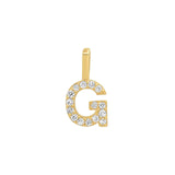 Tai Fine-Pavé Diamond Monogram Pendant-Necklaces-14k Yellow Gold, Diamond-G-Blue Ruby Jewellery-Vancouver Canada