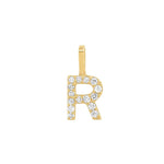 Tai Fine-Pavé Diamond Monogram Pendant-Necklaces-14k Yellow Gold, Diamond-R-Blue Ruby Jewellery-Vancouver Canada