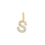 Tai Fine-Pavé Diamond Monogram Pendant-Necklaces-14k Yellow Gold, Diamond-S-Blue Ruby Jewellery-Vancouver Canada