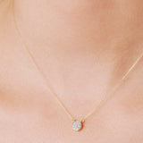 Adina Reyter-Pavé Disc Necklace-Necklaces-14k Yellow Gold, Diamond-Blue Ruby Jewellery-Vancouver Canada