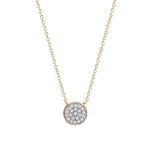 Adina Reyter-Pavé Disc Necklace-Necklaces-14k Yellow Gold, Diamond-Blue Ruby Jewellery-Vancouver Canada