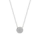 Adina Reyter-Pavé Disc Necklace-Necklaces-Sterling Silver, Diamond-Blue Ruby Jewellery-Vancouver Canada