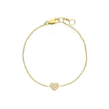 Tashi-Pavé Heart Bracelet-Bracelets-14k Gold Vermeil, Cubic Zirconia-Heart-Blue Ruby Jewellery-Vancouver Canada