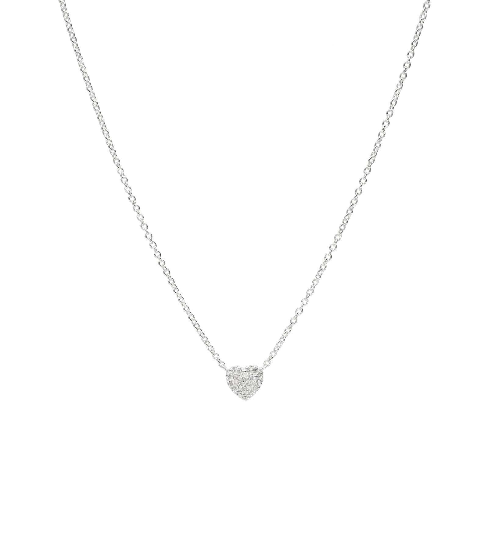 Tashi-Pavé Heart Necklace-Necklaces-Sterling Silver, Cubic Zirconia-Blue Ruby Jewellery-Vancouver Canada