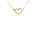 Kris Nations-Pavé Open Heart Necklace-Necklaces-18k Gold Vermeil, Cubic Zirconia-Blue Ruby Jewellery-Vancouver Canada