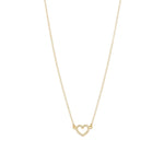 Kris Nations-Pavé Open Heart Necklace-Necklaces-18k Gold Vermeil, Cubic Zirconia-Blue Ruby Jewellery-Vancouver Canada