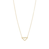 Kris Nations-Pavé Open Heart Necklace-Necklaces-18k Gold Vermeil, Cubic Zirconia-Blue Ruby Jewellery-Vancouver Canada