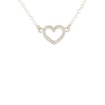 Kris Nations-Pavé Open Heart Necklace-Necklaces-Sterling Silver, Cubic Zirconia-Blue Ruby Jewellery-Vancouver Canada