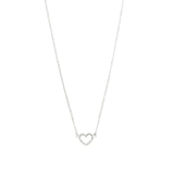 Kris Nations-Pavé Open Heart Necklace-Necklaces-Sterling Silver, Cubic Zirconia-Blue Ruby Jewellery-Vancouver Canada