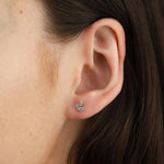 Pave Snake Studs-Earrings-Goldhive-14k White Gold-Blue Ruby Jewellery-Vancouver-Canada