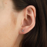 Pave Snake Studs-Earrings-Goldhive-14k White Gold-Blue Ruby Jewellery-Vancouver-Canada