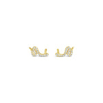 Pave Snake Studs-Earrings-Goldhive-14k Yellow Gold-Blue Ruby Jewellery-Vancouver-Canada